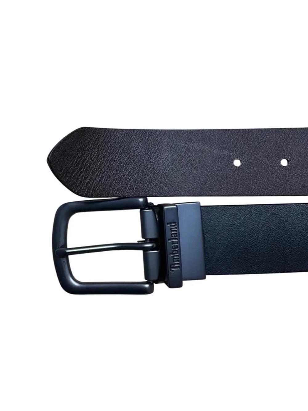 Timberland Mens Black/Brown Reversible Leather Belt With Metal Buckle Size 44
